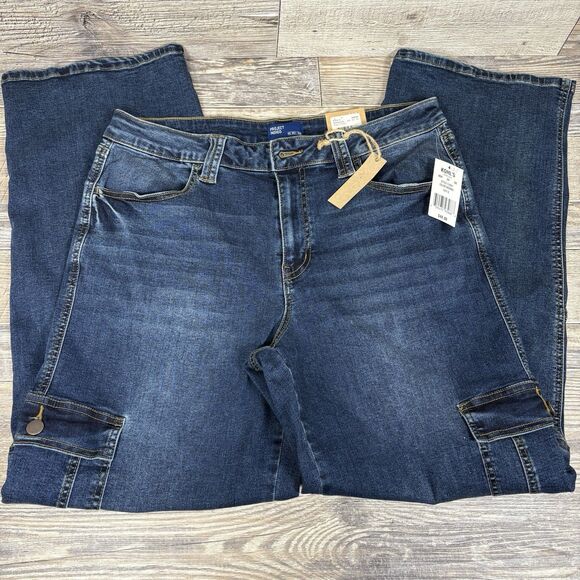 Juniors' Project Indigo Mid-Rise Cargo Straight-Leg Jeans Girls Size 15 - Picture 4 of 10